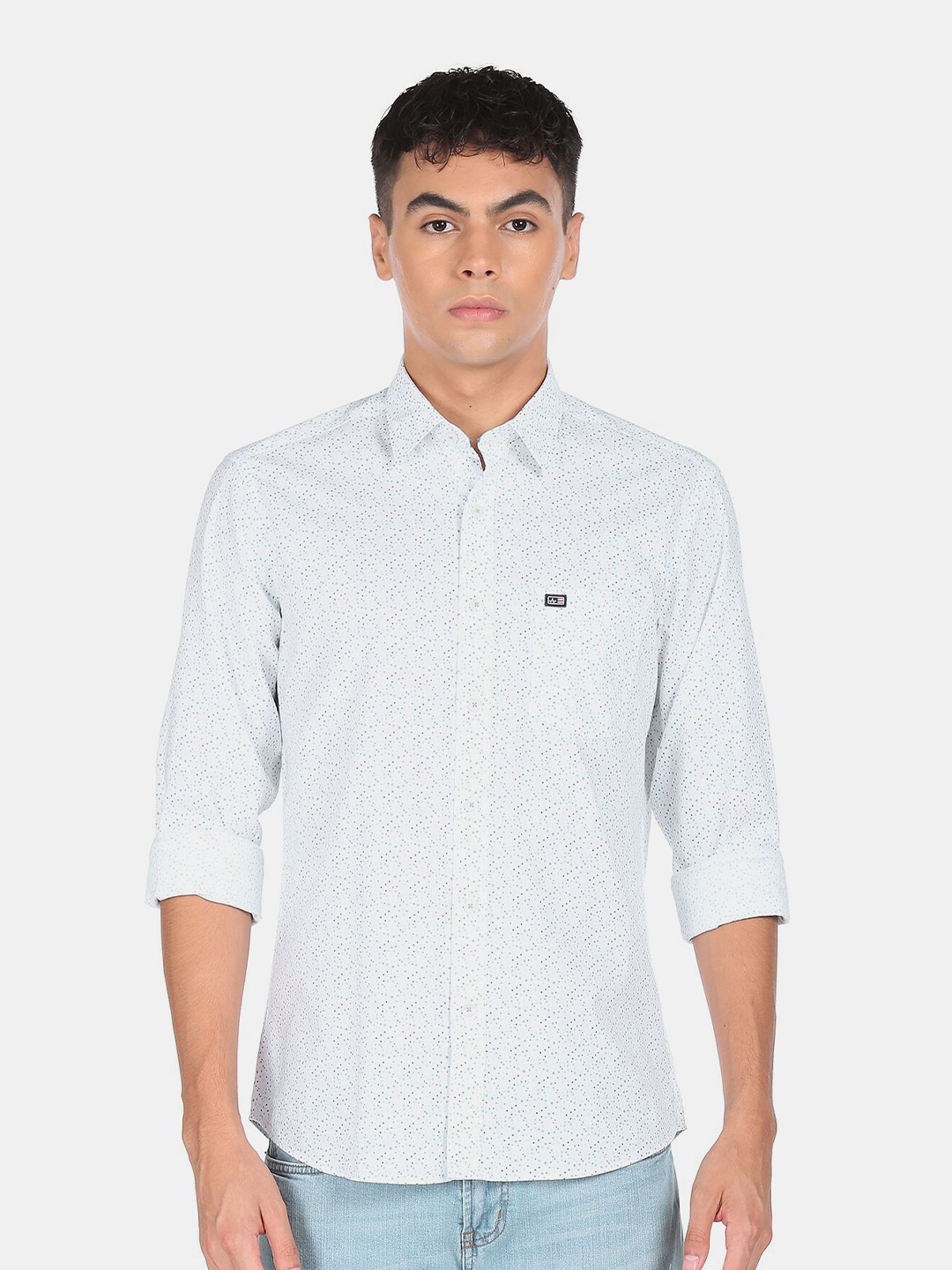 

Arrow Men Blue Printed Cotton Casual Shirt