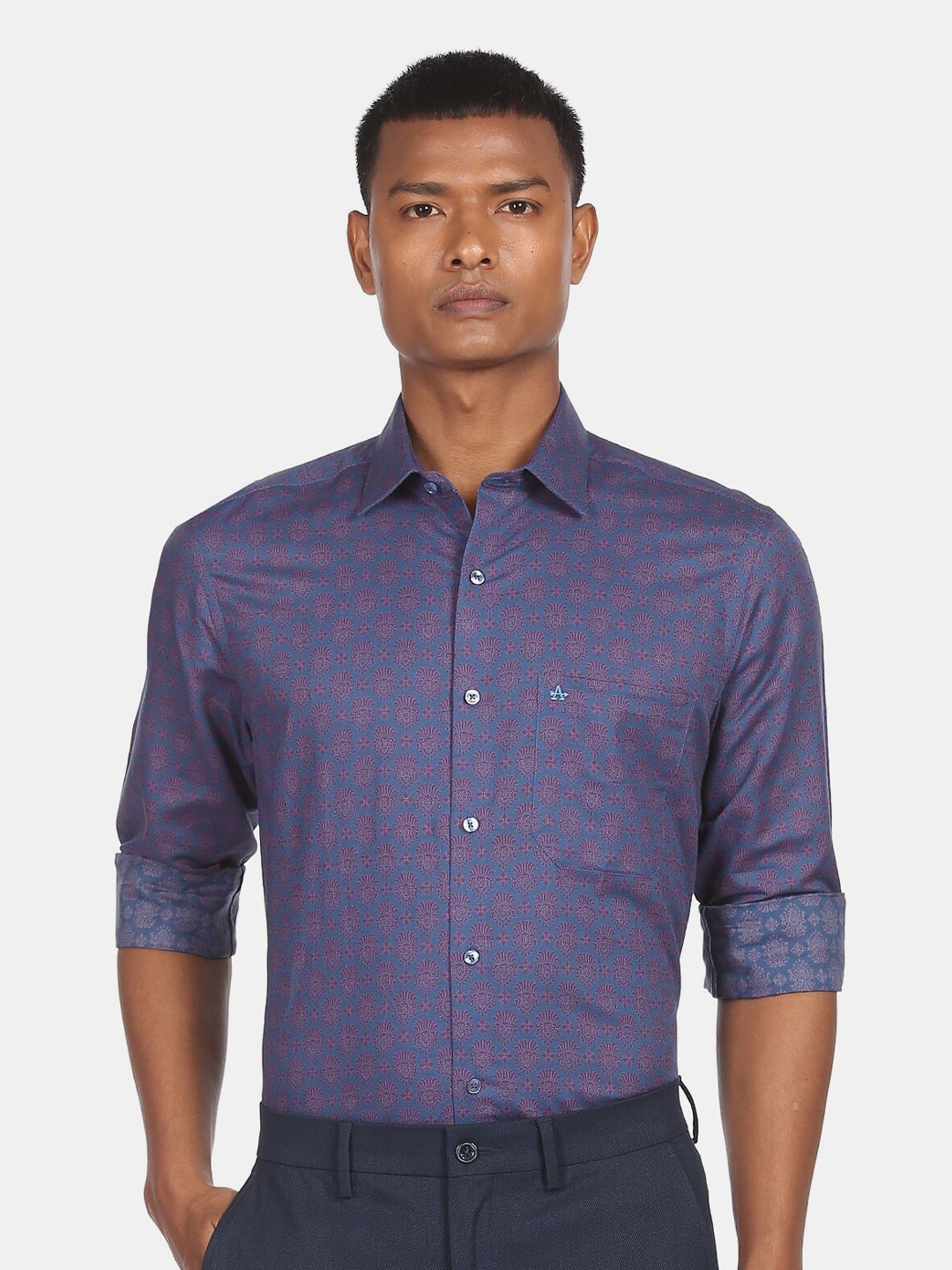 

Arrow Men Blue Ethnic Printed Casual Shirt
