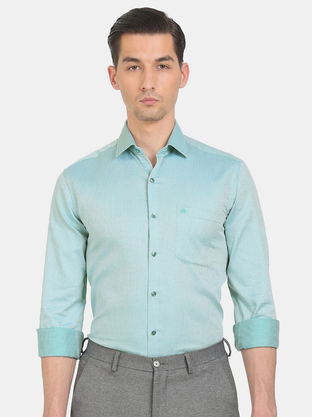 

Arrow Men Green Pure Cotton Slim Fit Formal Shirt