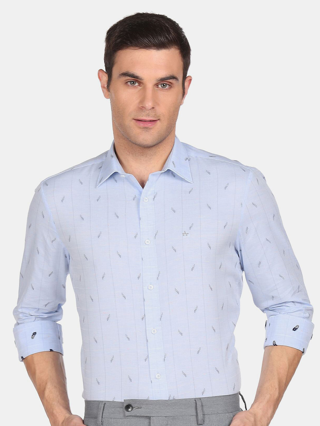 

Arrow Men Light Blue Regular Fit conversational Printed Cotton Casual Shirt