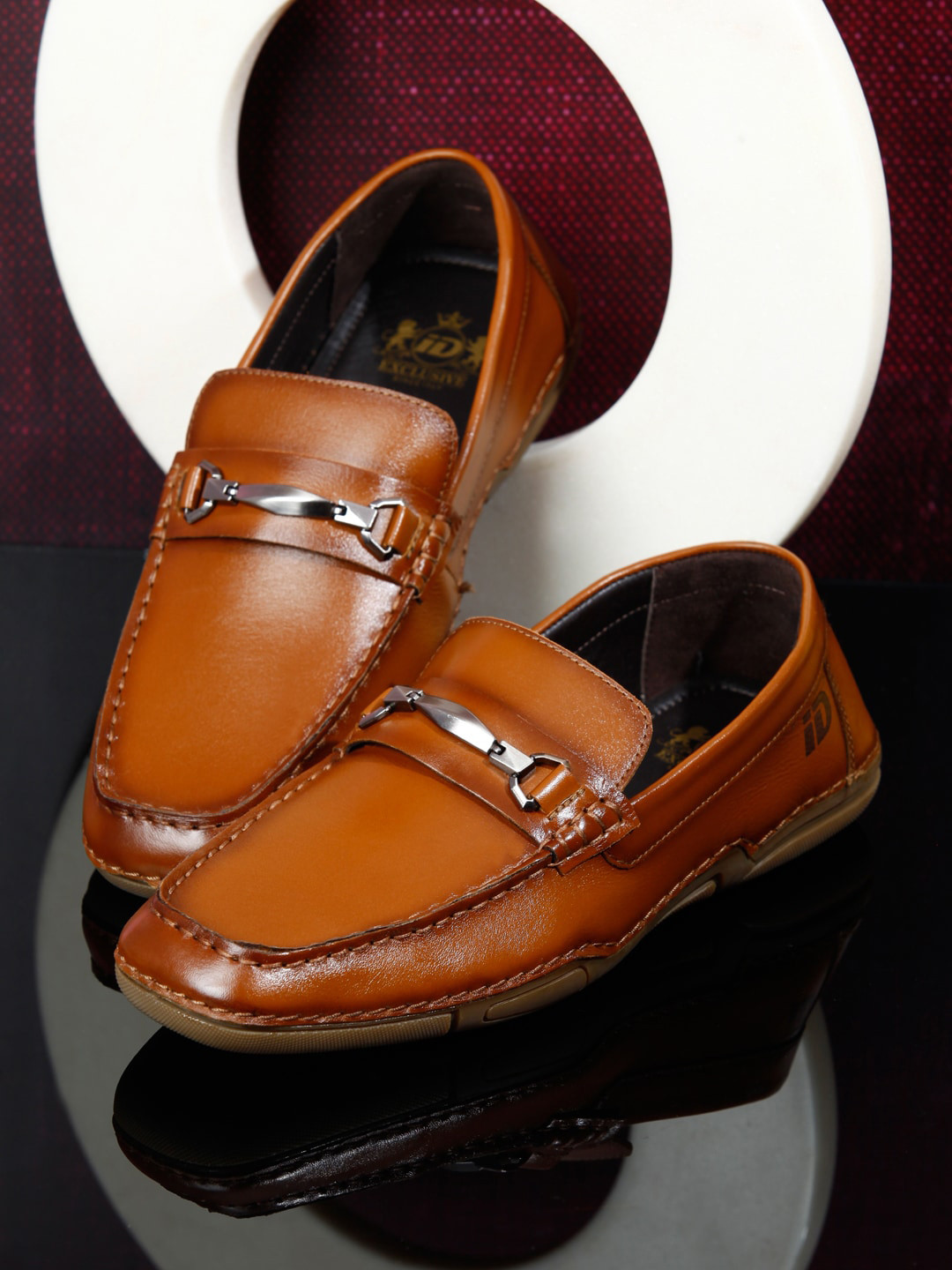 

ID Men Leather Driving Shoes, Tan