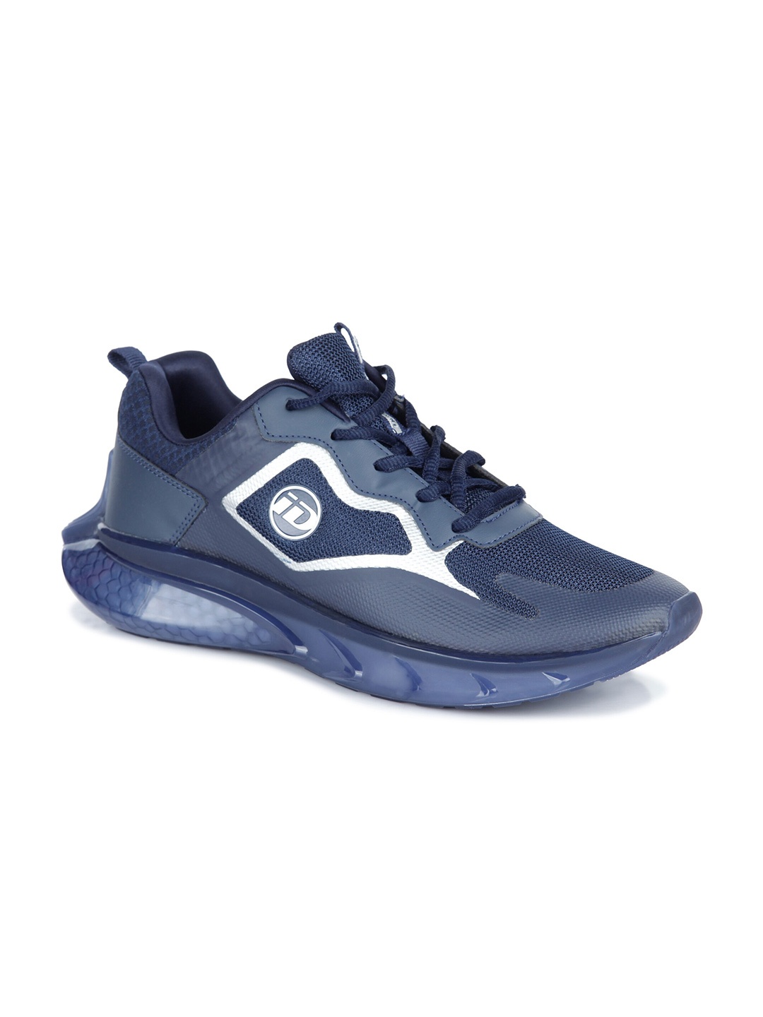 

ID Men Navy Lightweight Mesh Running Lace-Up Shoes, Navy blue