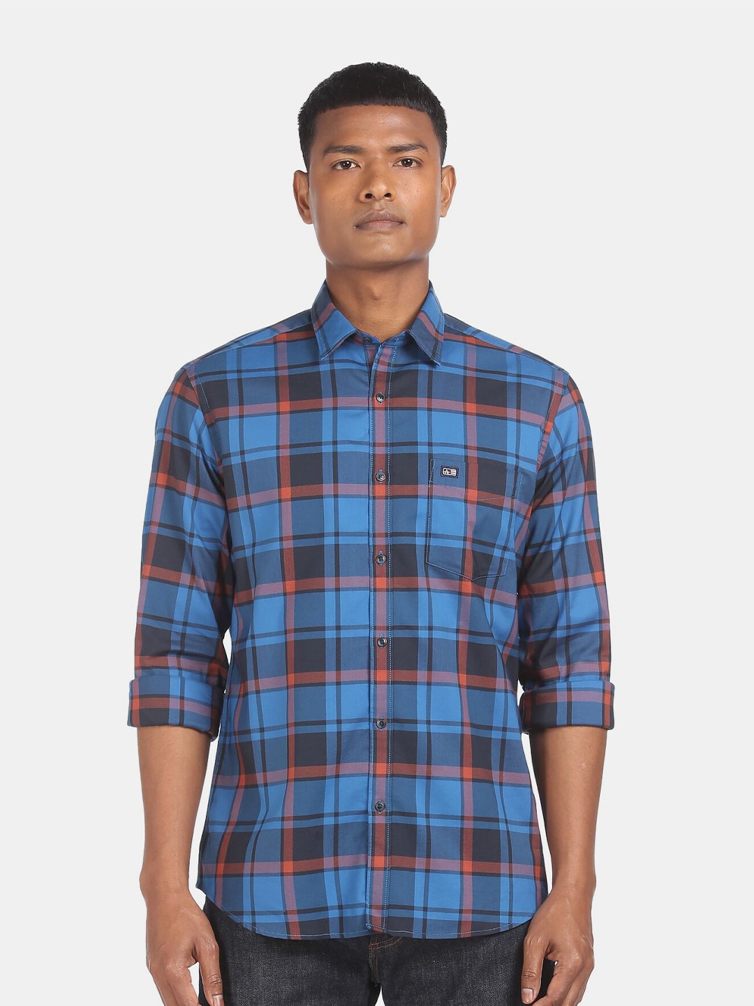 

Arrow Sport Men Green Slim Fit Tartan Checks Checked Casual Shirt