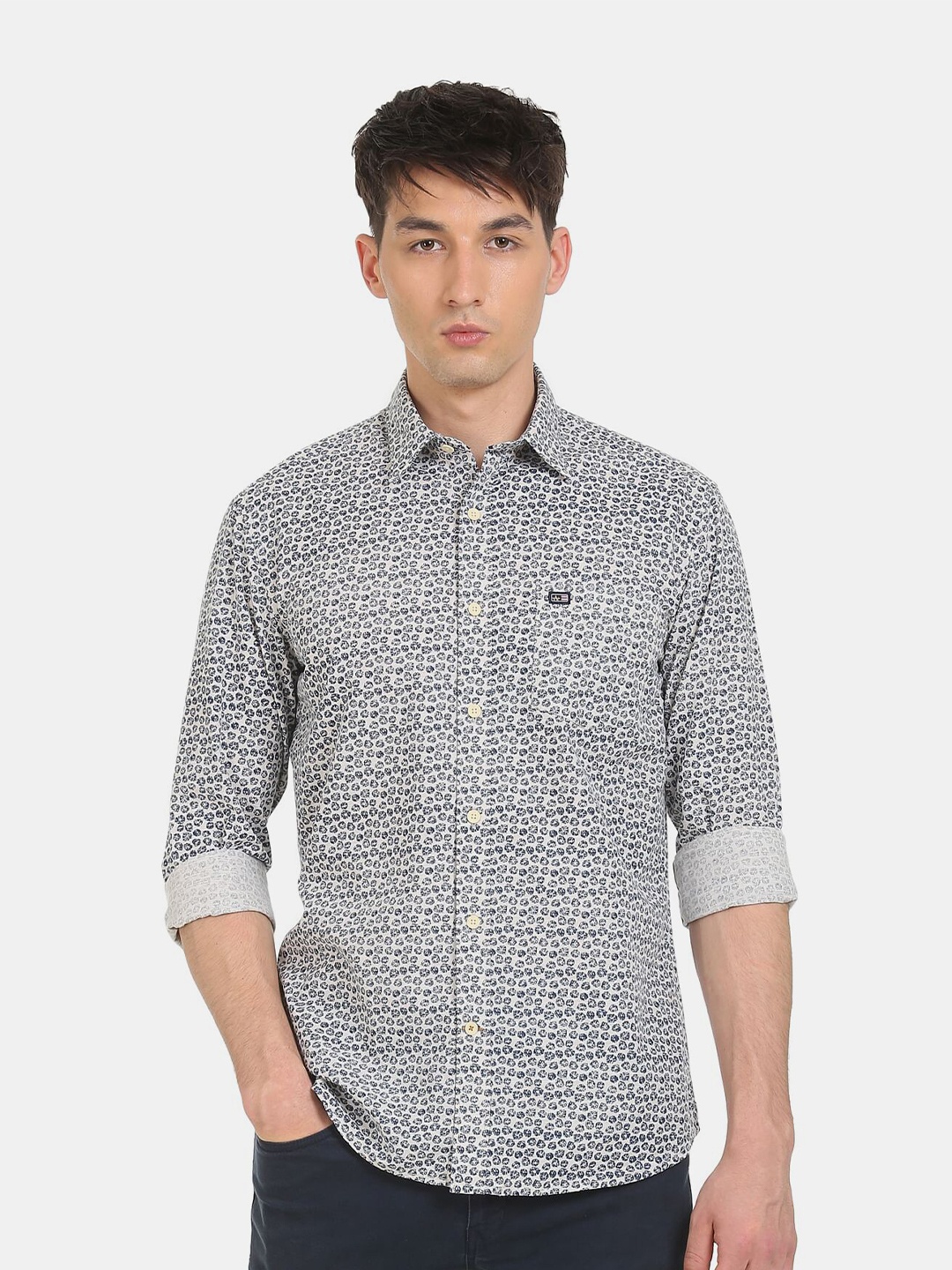 

Arrow Sport Men Beige Slim Fit Printed Casual Shirt