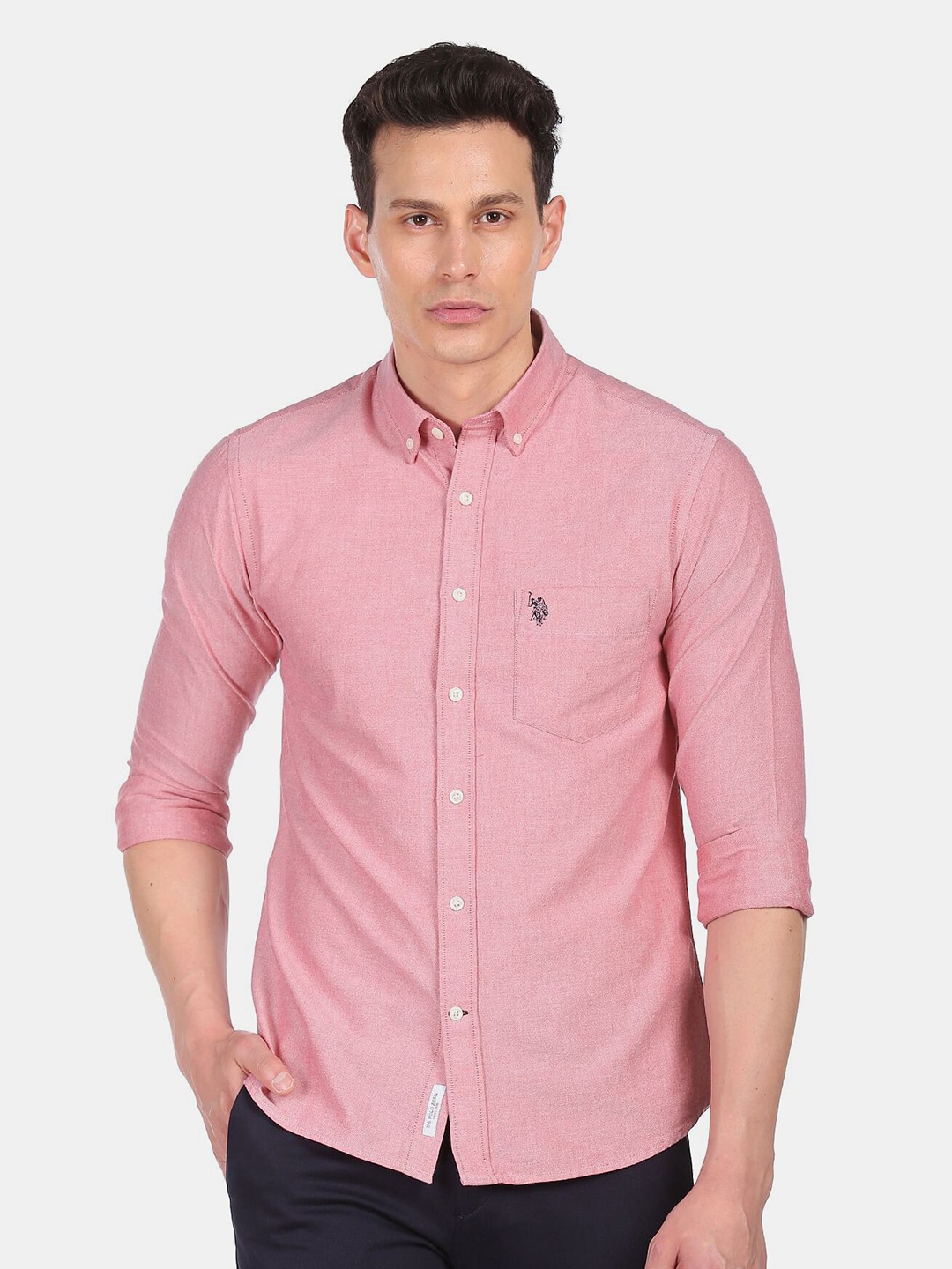 

U.S. Polo Assn. Men Red Pure Cotton Casual Shirt