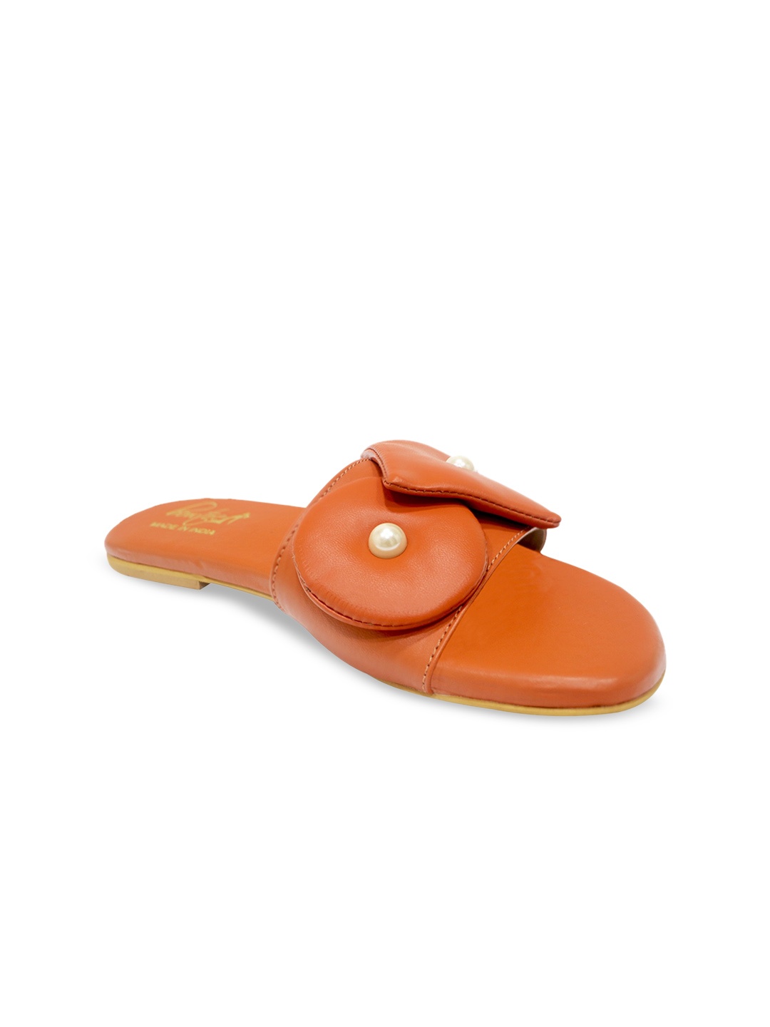 

Bowtoes Women Open Toe Flats with Bows, Orange