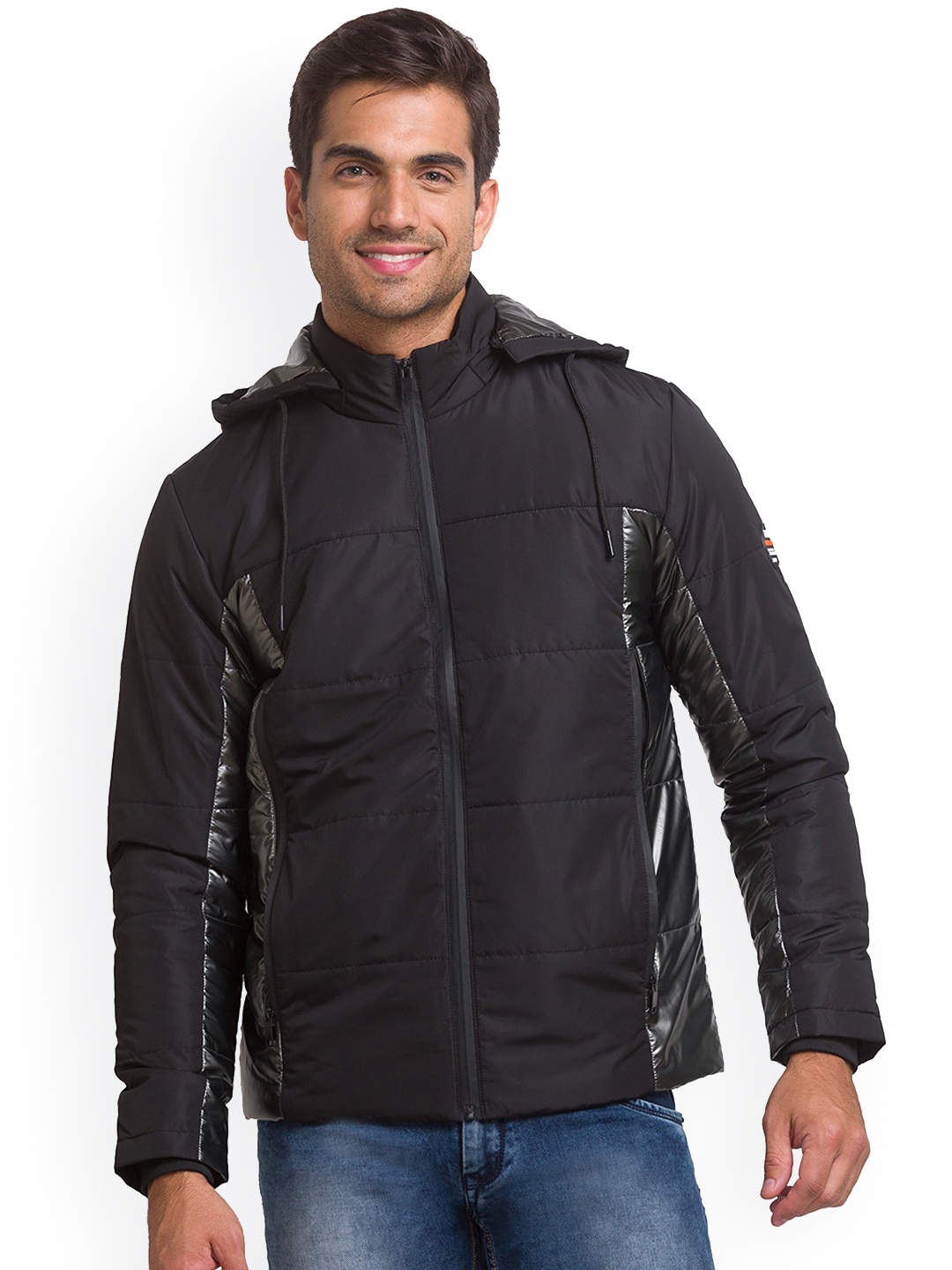 

Being Human Men Black Solid Padded Jacket