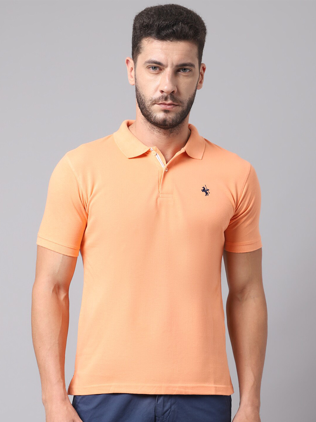 

Cantabil Men Orange Polo Collar T-shirt