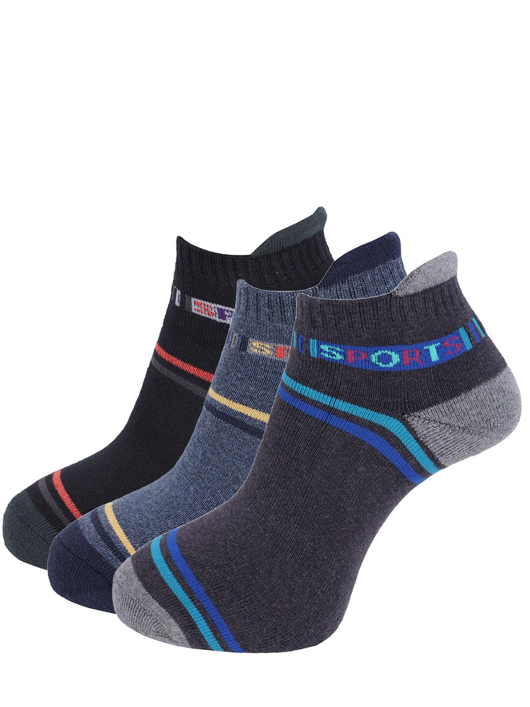 

Dollar Socks Men Pack of 3 Assorted Ankle Length Cotton Socks