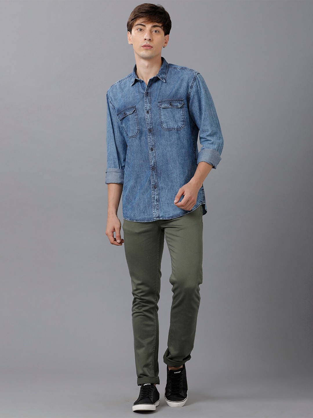 

YOVISH Men Blue Smart Slim Fit Pure Cotton Casual Shirt