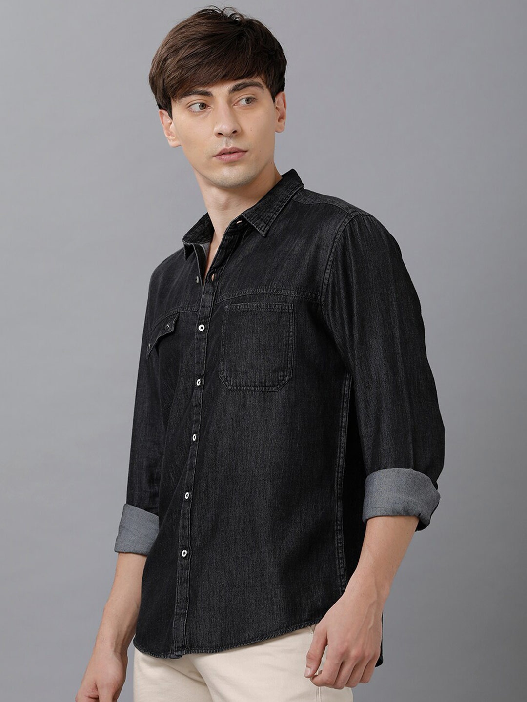 

YOVISH Men Charcoal Smart Slim Fit Casual Shirt