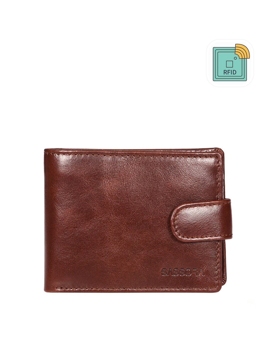 

Sassora Men Brown Leather Two Fold Wallet