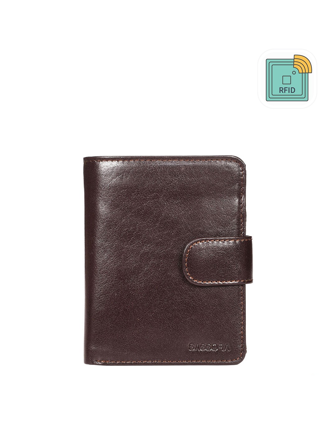 

Sassora Men Brown Leather Two Fold Wallet