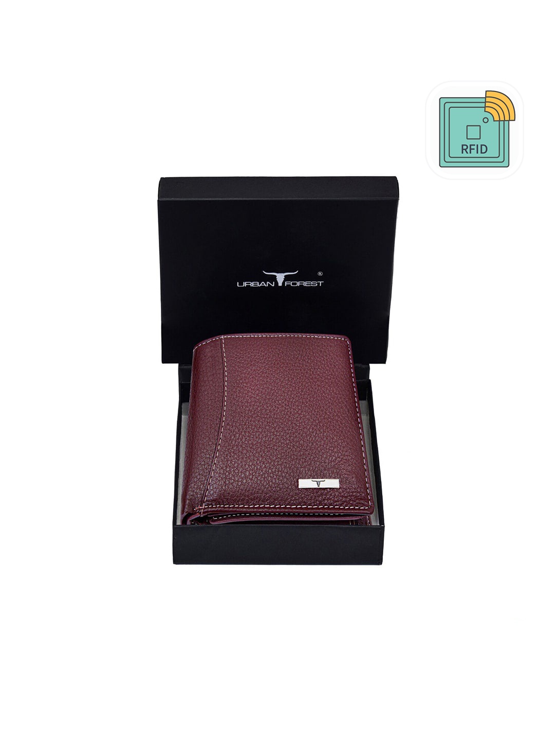 

URBAN FOREST Men Leather Two Fold Wallet, Brown