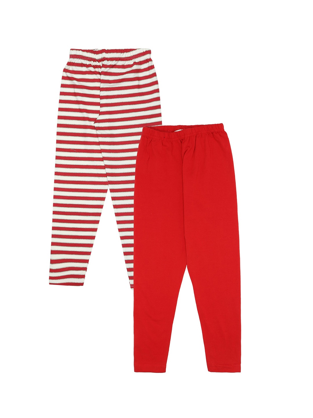 

RAINE AND JAINE Girls Pack Of 2 Ankle-Length Leggings, Red