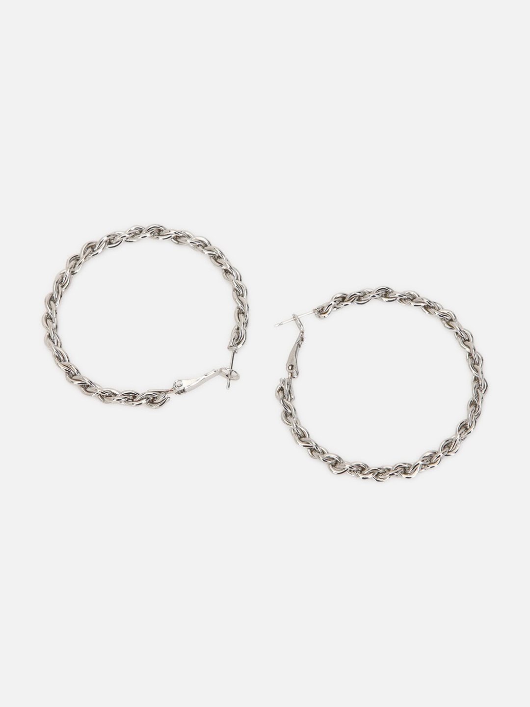 

FOREVER 21 Silver Plated Contemporary Hoop Earrings