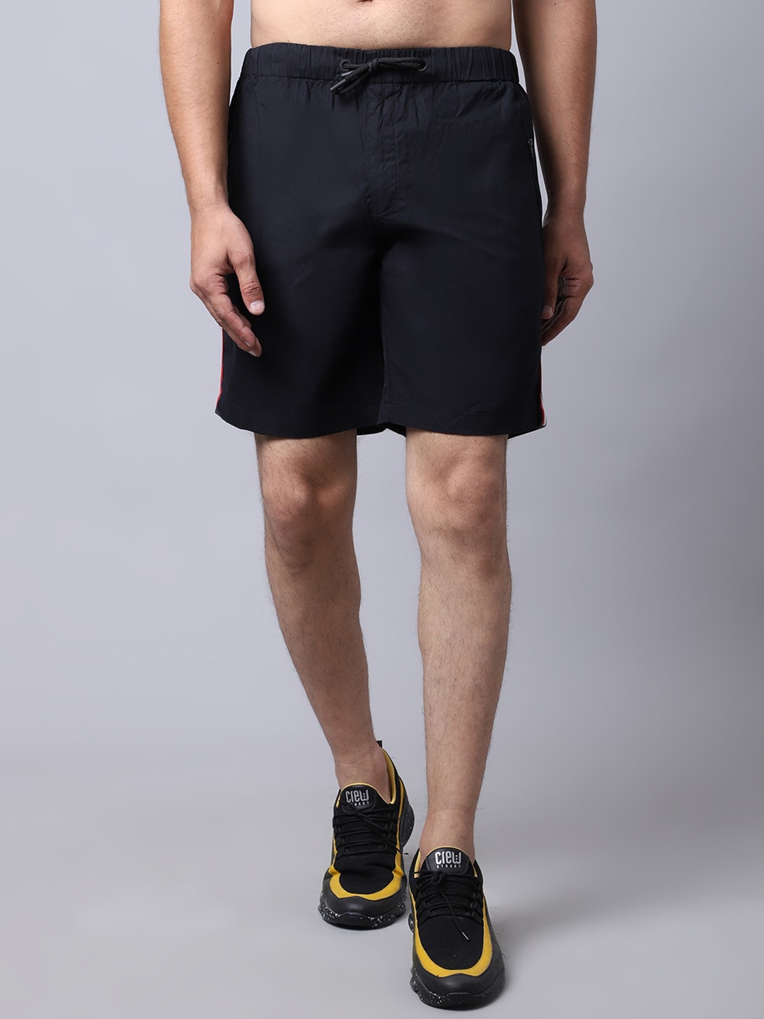 

Cantabil Men Solid Sports Shorts, Navy blue