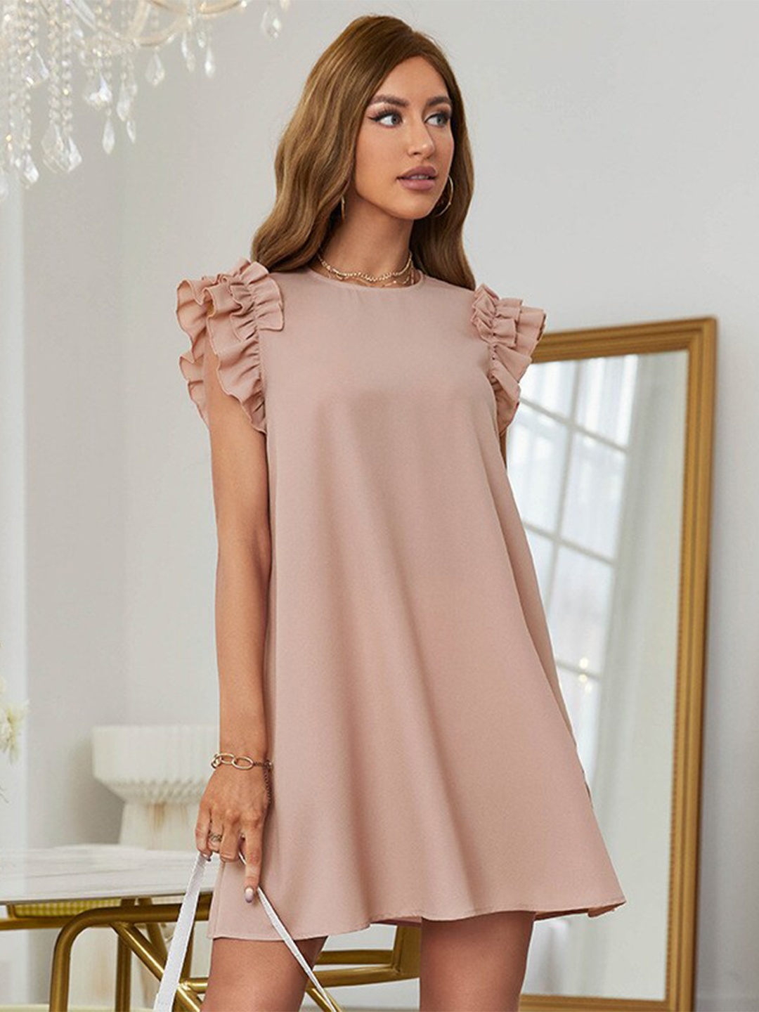

BoStreet Pink A-Line Mini Dress
