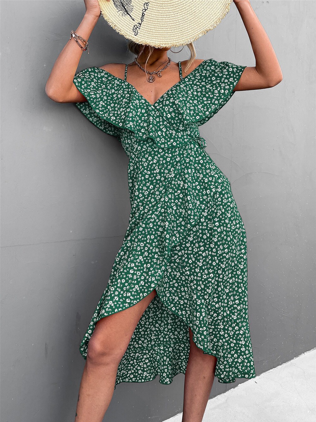 

BoStreet Green Floral Fit and Flare Dresses