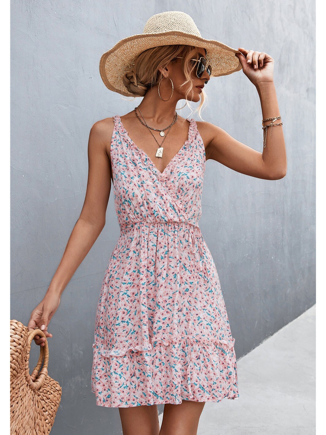 

BoStreet Pink Floral Fit and Flare Dresses