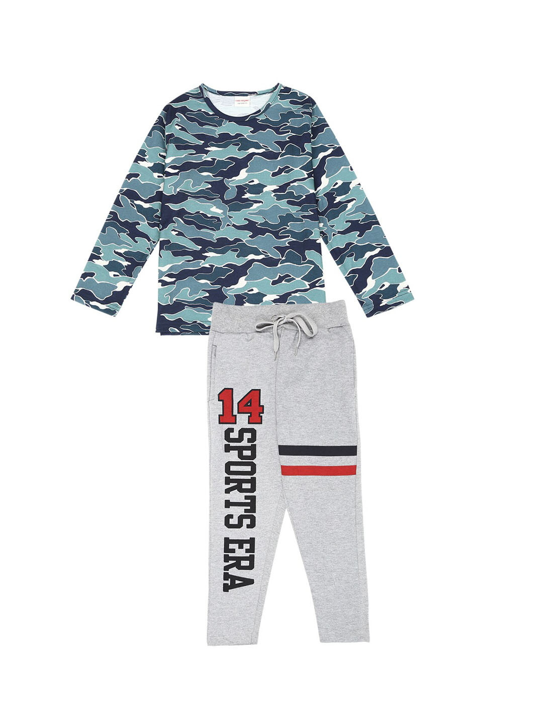 

RAINE AND JAINE Boys Printed Pure Cotton T-shirt with Pyjamas, Green