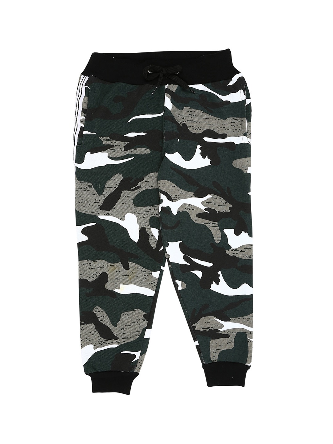 

RAINE AND JAINE Boys Green Camouflage Printed Cotton Joggers