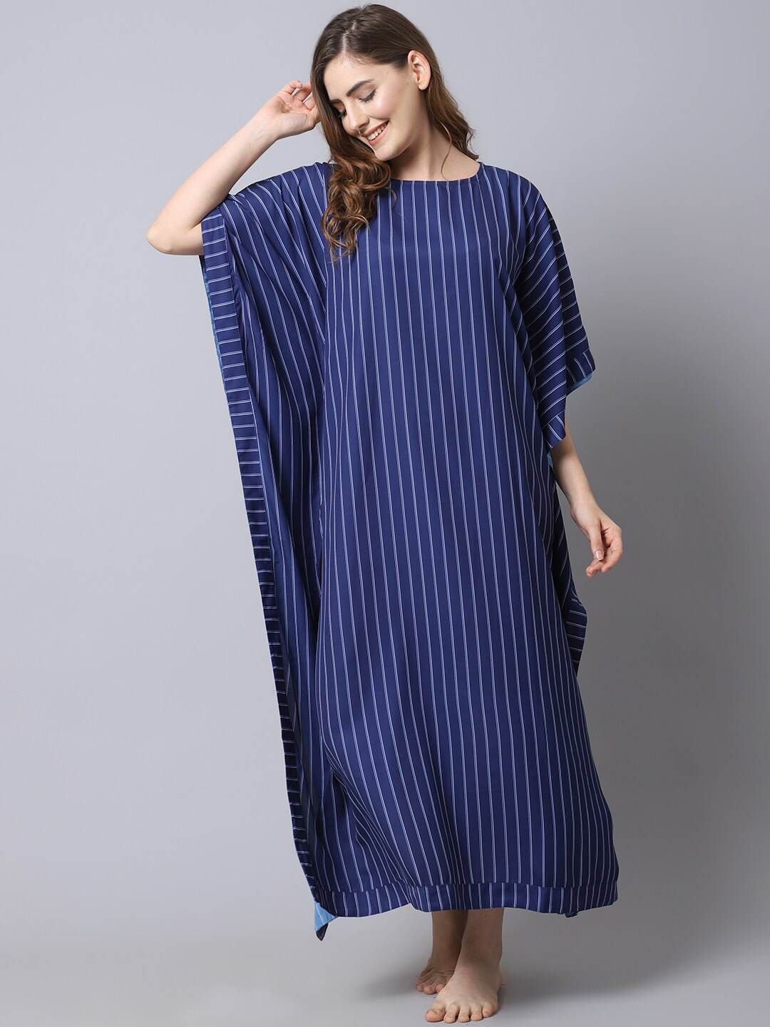 

Shararat Blue Printed Maxi Nightdress