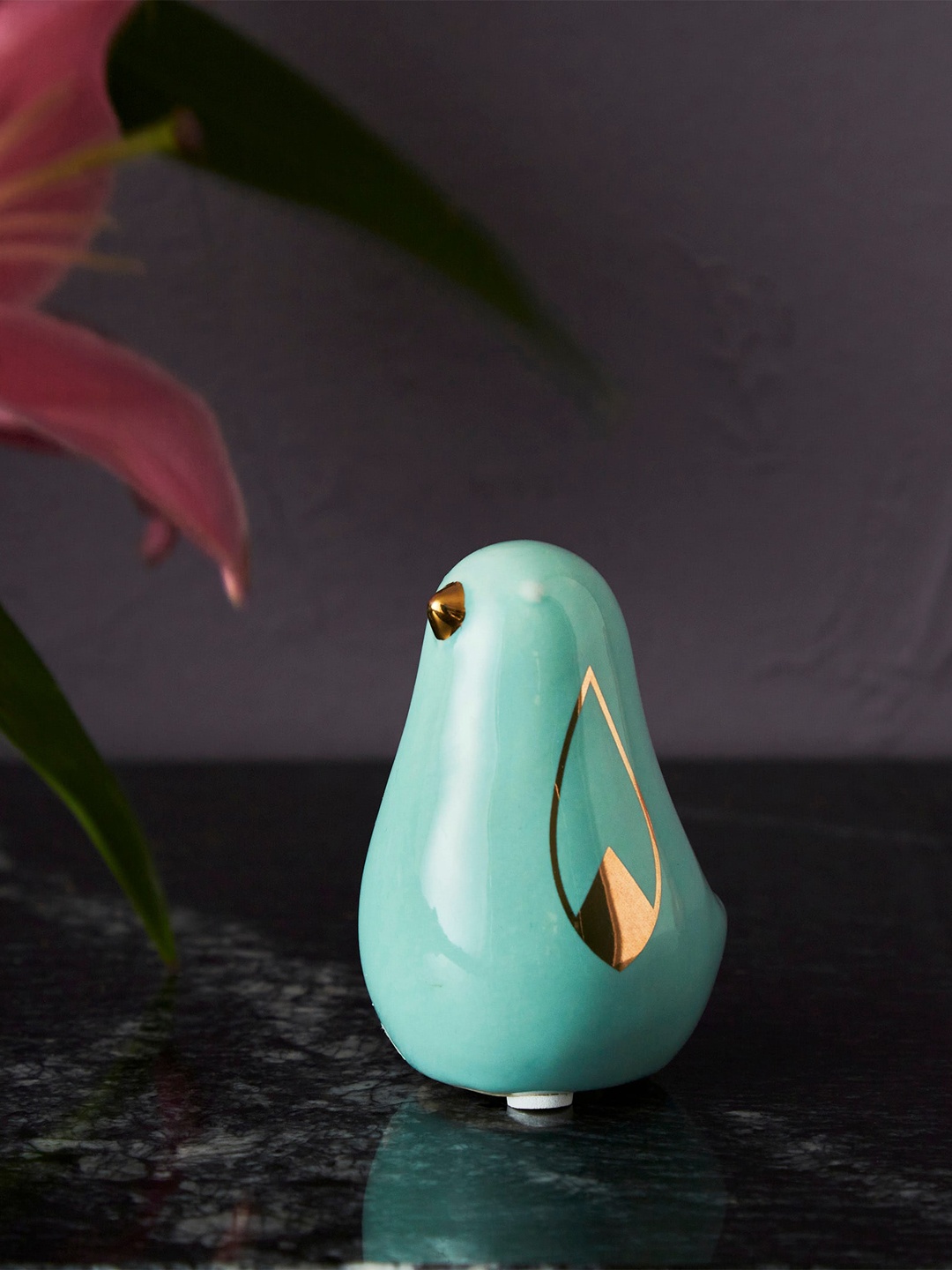 

Home Centre Teal Blue Moksha Decor Ceramic Bird Figurine