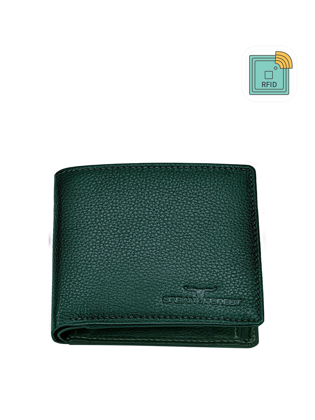 

URBAN FOREST Men Leather Two Fold Wallet, Green