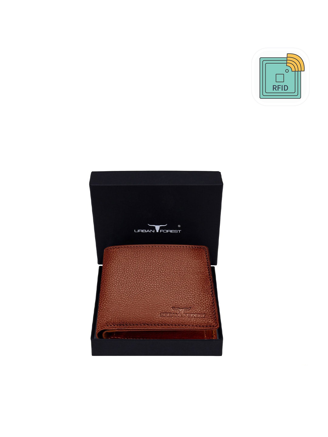 

URBAN FOREST Men Leather Two Fold Wallet, Tan