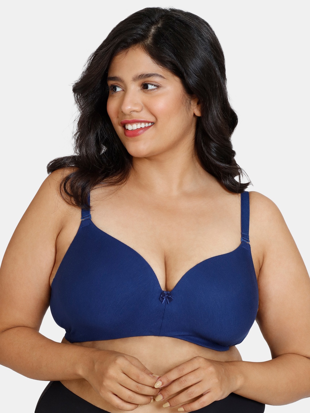 

Zivame Blue Lightly Padded & Non Wired Solid Bra