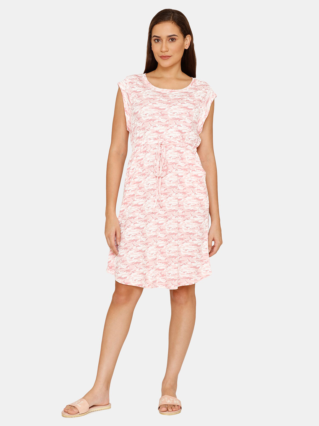 

Zivame Pink Printed Nightdress