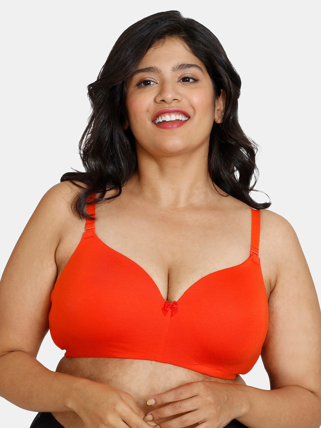 

Zivame Orange Lightly Padded & Non Wired Solid Bra