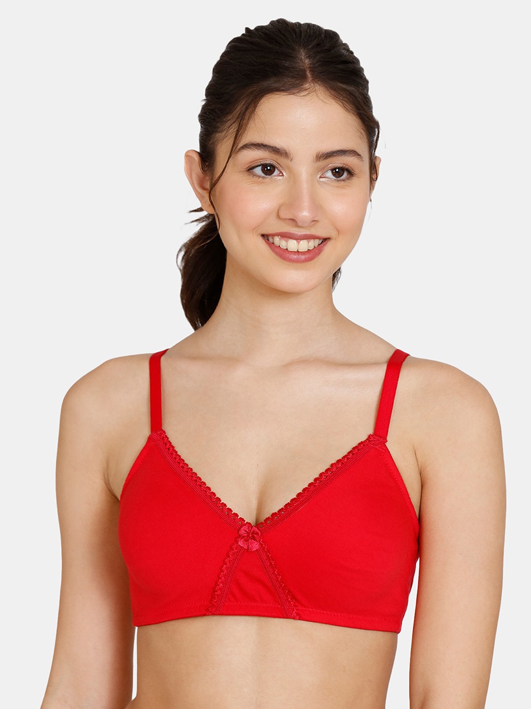 

Zivame Red Non Padded & Non Wired Solid Bra