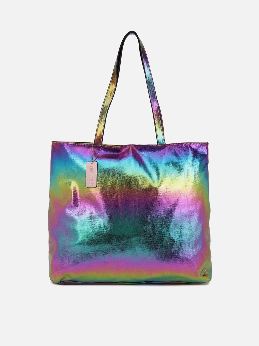FOREVER 21 Multicoloured Oversized Shopper Tote Bag, Multi