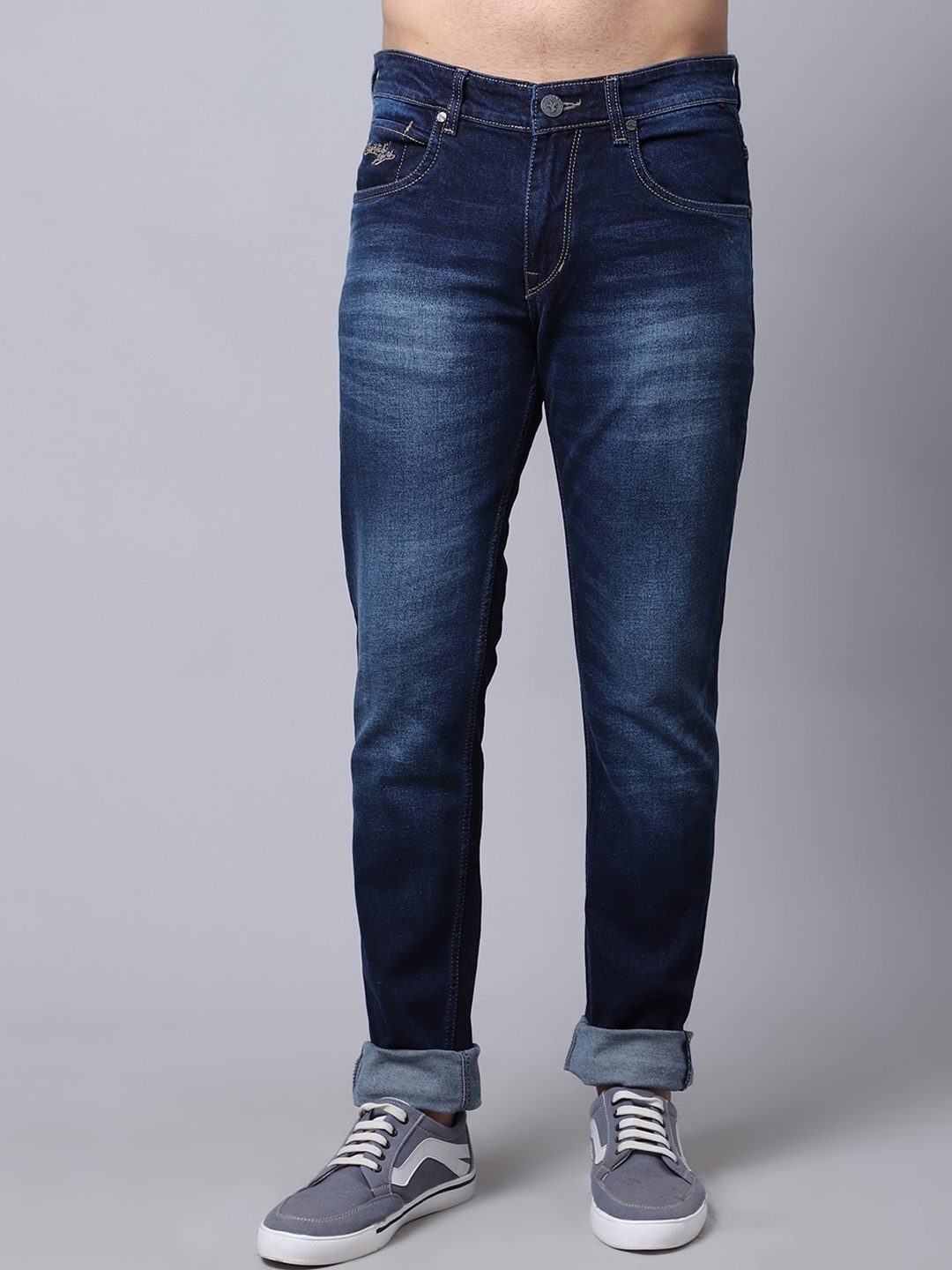 

Cantabil Men Blue Light Fade Jeans