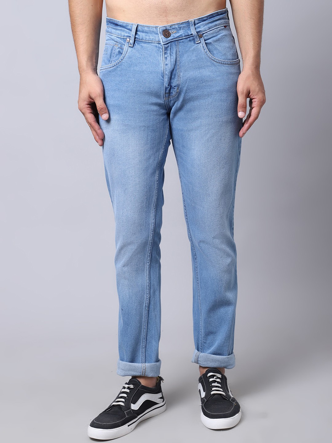 

Cantabil Men Blue Light Fade Jeans