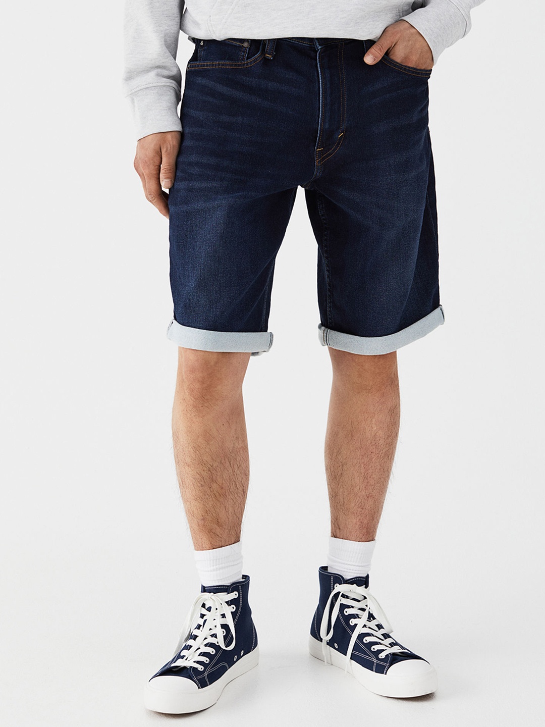 

H&M Men Navy Blue Hybrid Regular Denim Shorts