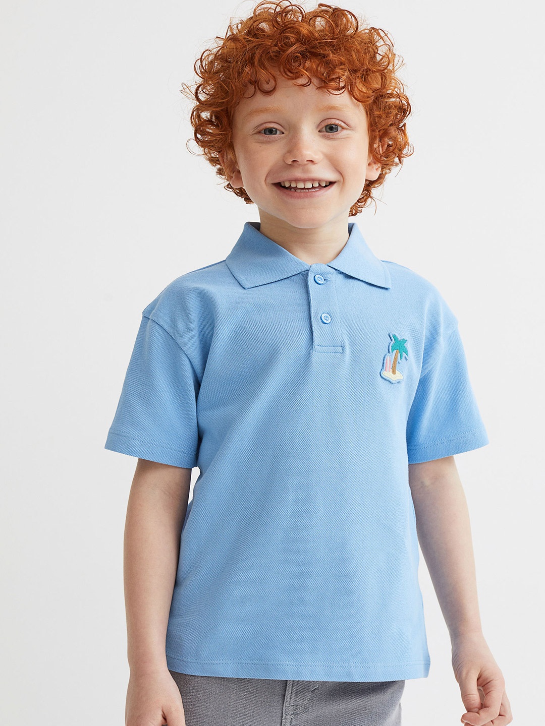 

H&M Boys Blue Cotton Pique Polo Shirt