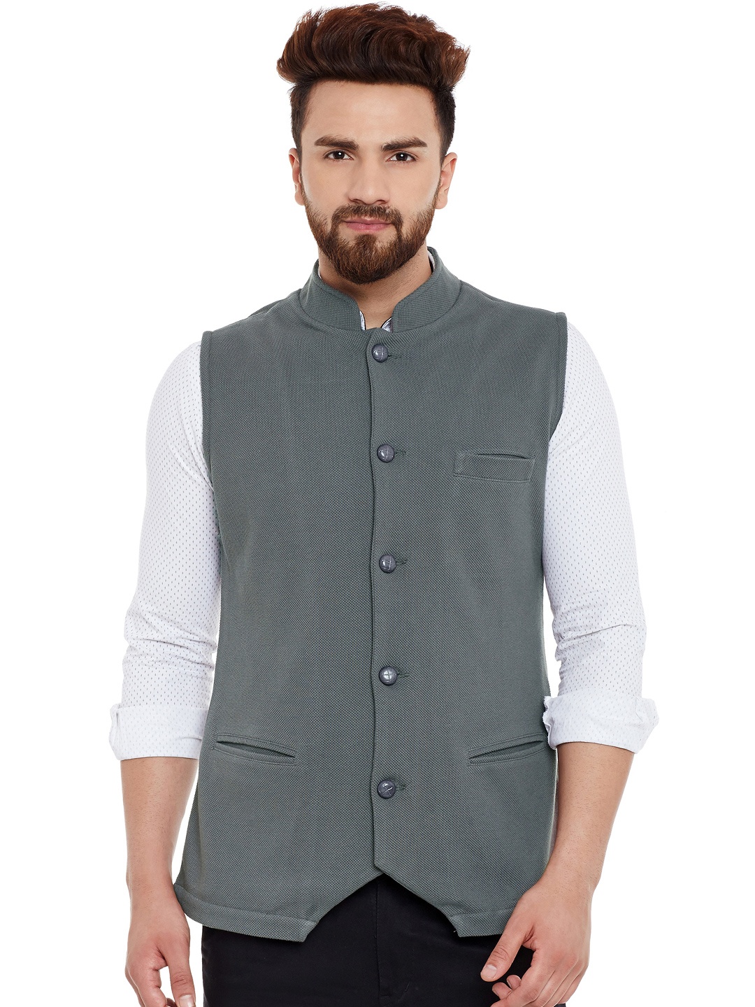 

Hypernation Grey Nehru Jacket