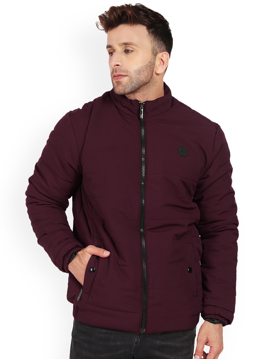 

AD & AV Men Magenta Water Resistant Padded Jacket