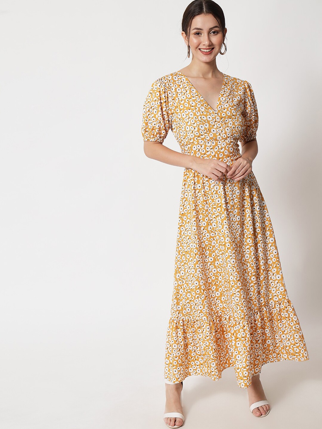 

The Vanca Yellow & White Floral Maxi Dress