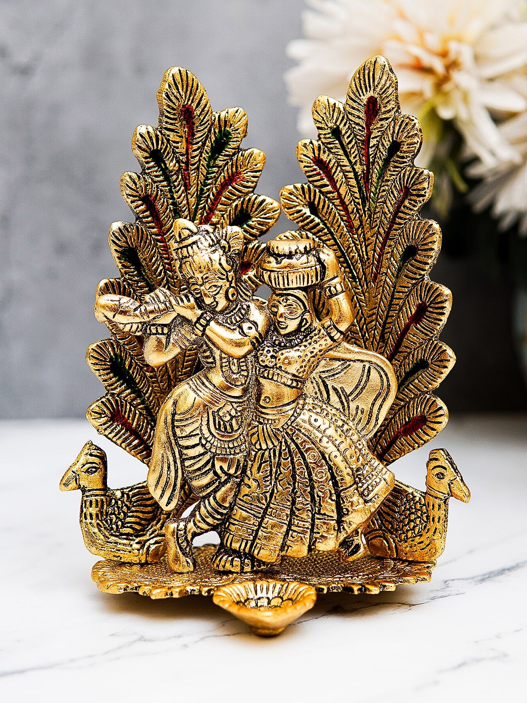 

StatueStudio Gold Radha Krishna Idol