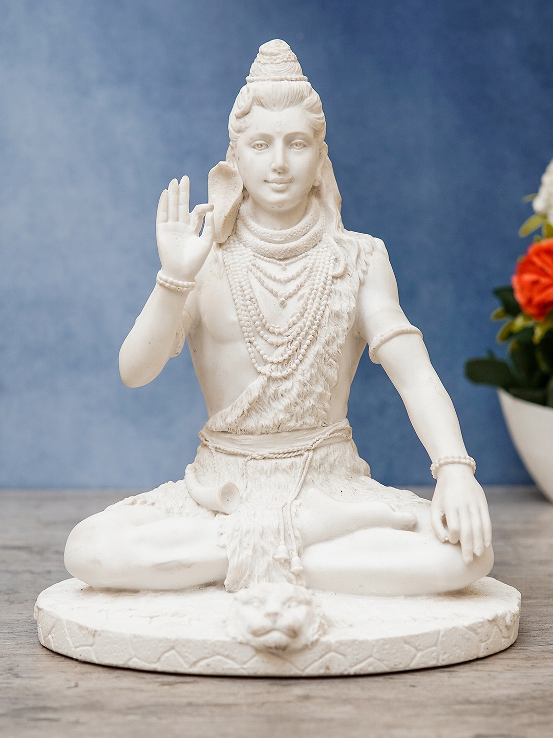 

StatueStudio White Shiva Idol Glossy Finish Polyresin Showpiece
