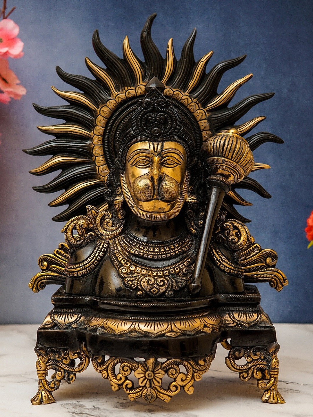 

StatueStudio Black Brass Hanuman Bust Murti Showpieces