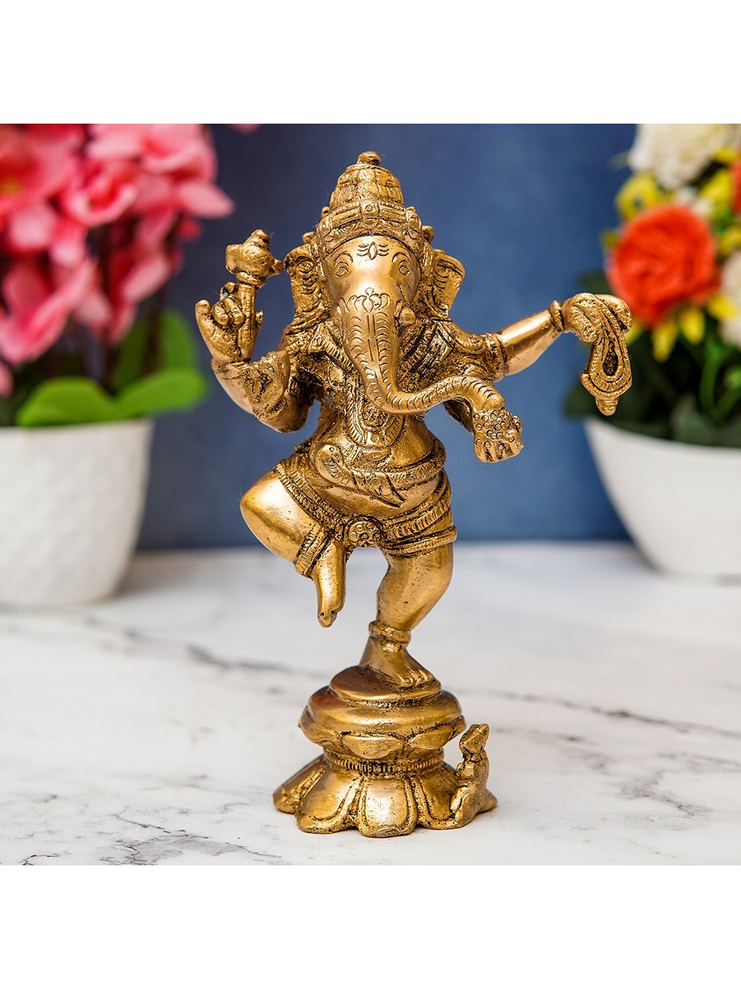 

StatueStudio Gold-Toned Dancing Lord Ganesha Showpieces