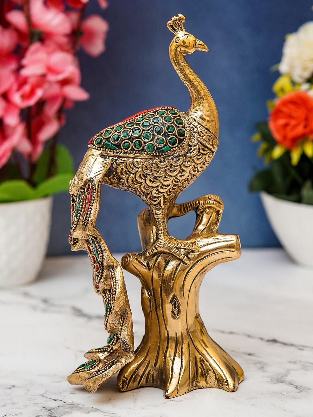 

StatueStudio Gold-Toned Peacock Showpiece