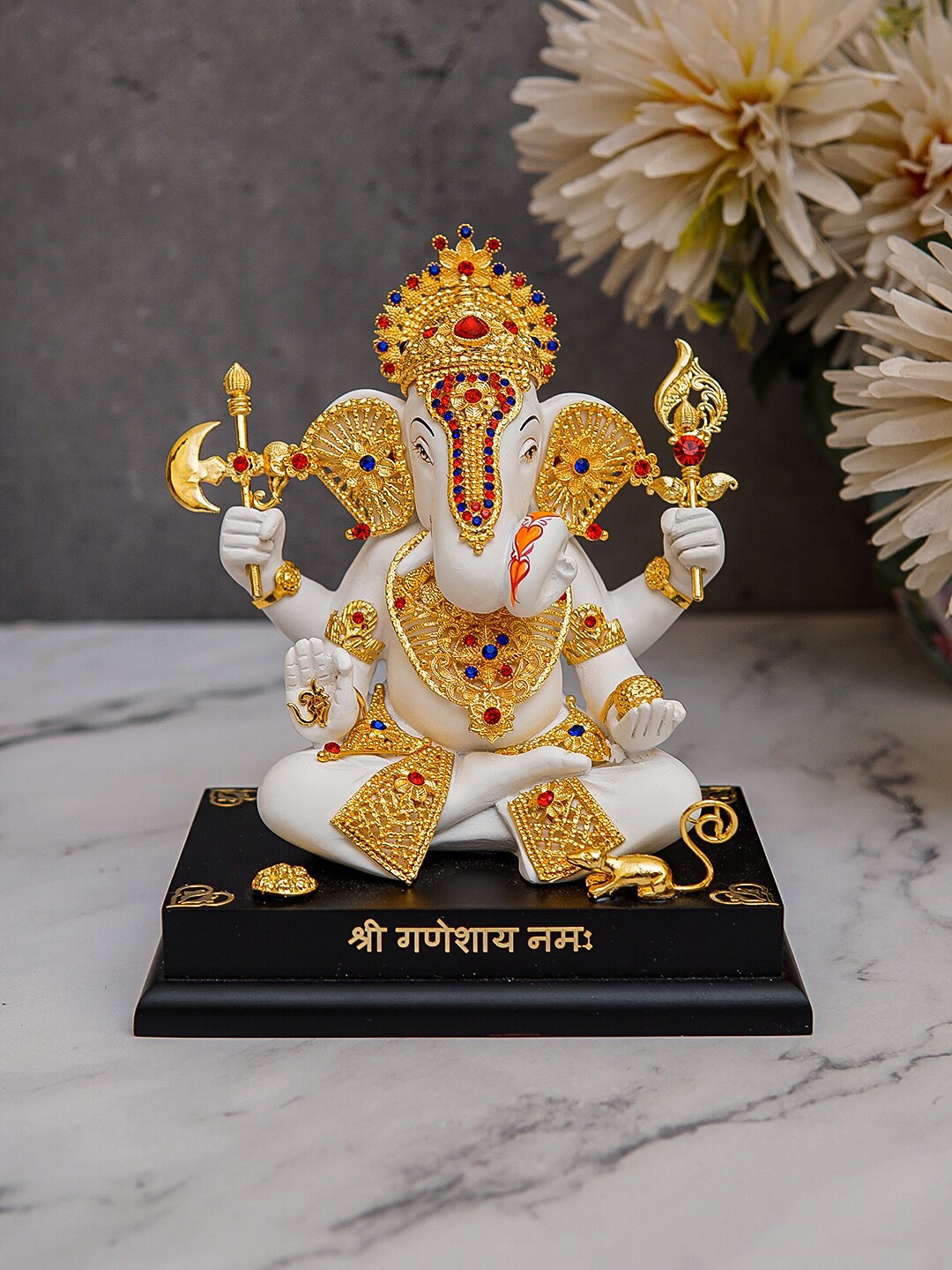 

StatueStudio Gold-Toned & White Dagduseth Ganesha Idol Showpieces