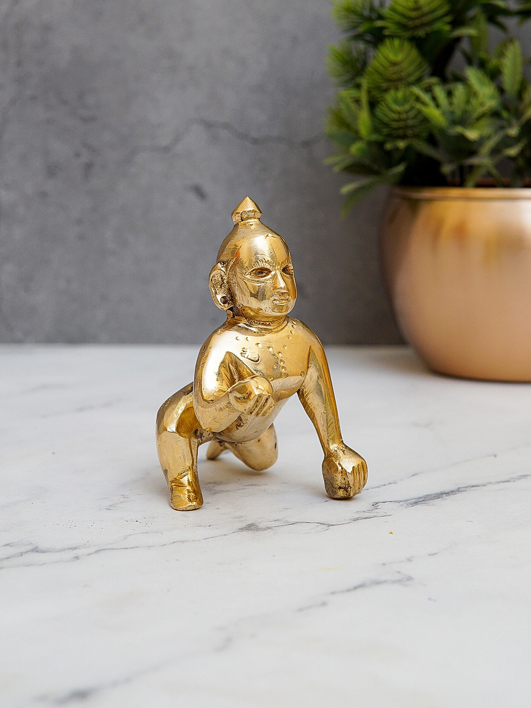 

StatueStudio Gold-Toned Bal Gopal Krishna Idol Showpieces
