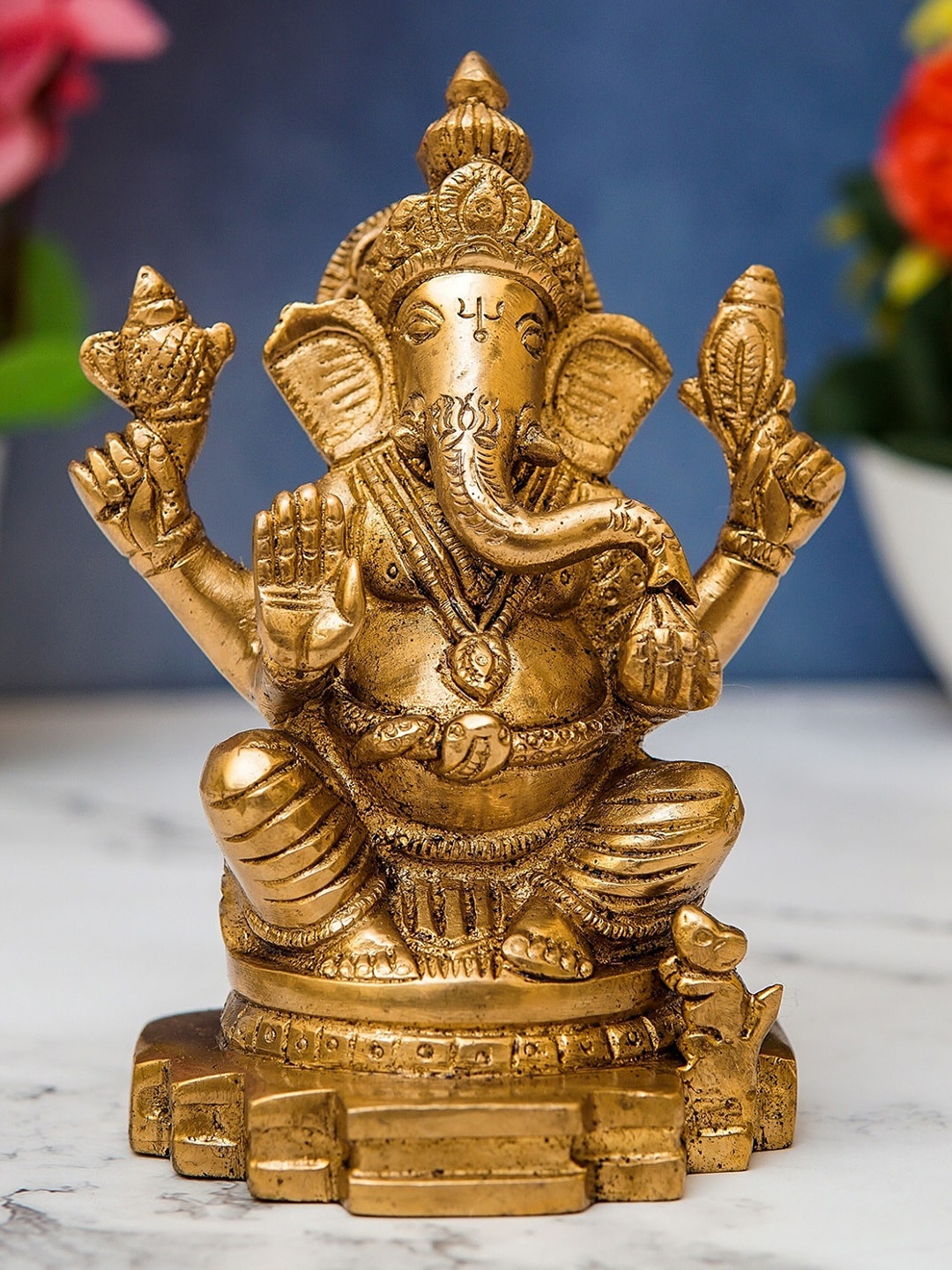 

StatueStudio Gold-Toned Ganesha Idol Showpiece